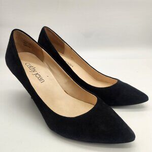 Cathy Jean High Heels Black Suede Pumps, Size 6M